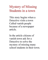 Mystery of Missing Students In a Town B0BQQP8W92 Book Cover