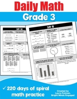 Daily Math Grade 3: 220 Days of Spiral Math Practice (3rd Grade Math Workbooks) B0FKMWZPXC Book Cover