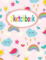 Sketchbook: Sketchbook for Girls ,Cute Unicorn Background, Large Blank Sketchbook For Girls, For Drawing, Sketching & Crayon Coloring (Kids Drawing Books) Volume 14 1797476955 Book Cover