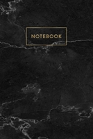 Notebook: Black Marble - Notizbuch in moderner Marmor Optik ca. DIN A5 (6x9''), kariert, 108 Seiten, Schwarzer Marmor mit Gold f�r Notizen, Termine und Skizzen - Ideal als Organizer, Kalender, Semeste 1708191232 Book Cover