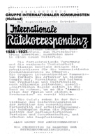 Gruppe Internationaler Kommunisten (Holland): Internationale Rätekorrespondenz 1934 - 1937 B08P3L349S Book Cover
