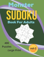 Monster sudoku puzzles book for adults large print: 400 medium levels big Sudoku book for beginner fun sudoku book vol-2 null Book Cover