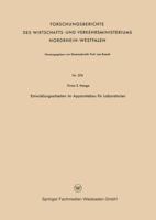 Entwicklungsarbeiten Im Apparatebau Fur Laboratorien 3663036294 Book Cover
