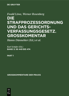 §§ 449 Bis 474: Egstpo, Gvg, Eggvg, Anhang (Drig, Gvgvo, Amtshilfegesetz), Sachregister 3110047640 Book Cover