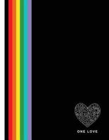 1 Wish: Notebook 8.5"x11" Rainbow Matte Cover with One Love 179026684X Book Cover