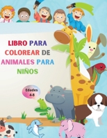 Libro para colorear de animales para niños: Libro asombroso con animales fáciles de colorear para su hijo Bosques de animales para preescolar y jardín ... para niños de 4 a 8 años 8052929644 Book Cover