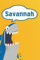 Savannah: Personalized Shark Isometric DOT Paper notebook for Kids 120 pages 6"x9" 1797420186 Book Cover