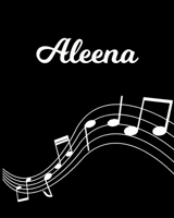 Aleena: Sheet Music Note Manuscript Notebook Paper - Personalized Custom First Name Initial A - Musician Composer Instrument Composition Book - 12 Staves a Page Staff Line Notepad Notation Guide - Cre 1703851900 Book Cover