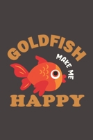 Goldfish Make Me Happy: Funny Gift For Goldfish Lovers And Everyone Who Love Fishes - Notebook, Planner Or Journal For Writing About Goldfish Or ... To Write In for School, Kids & Students 1676263373 Book Cover