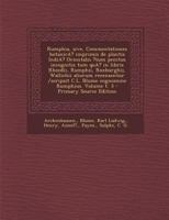 Rumphia, Sive, Commentationes Botanica? Imprimis de Plantis India? Orientalis ?Tum Penitus Incognitis Tum Qua? in Libris Rheedii, Rumphii, Roxburghii, 1295472902 Book Cover