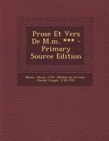 Prose Et Vers De M.m. *** 1293076694 Book Cover