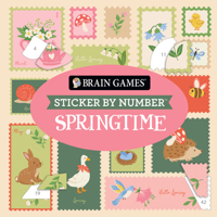 Brain Games - Sticker by Number Compact Edition: Springtime | 7x7 Inches | Easter Basket Filler, Travel Size Activity Book for Adults & Kids 7+ B0HF3WXPRW Book Cover