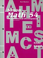 TEST MASTERS Hake Saxon MATH 54 Second Edition (Saxon Math) 1565770358 Book Cover