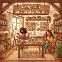Cozy Girl's Cute Crafts Corner: Hygge Inspired Coloring Book for Adults & Teens | Fun Easy Bold Line Designs of Art Studios, DIY Projects, Knitting, ... Self-Care Gift (Cozy Girl Collection) 1965964230 Book Cover