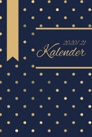 Kalender 2020/21: Einfacher gleitender Kalender mit Punkten f�r die Jahre 2020 und 2021 mit Jahres-, Monats�bersicht und Feiertagen. Eine Woche auf zwei Seiten. 1708220348 Book Cover