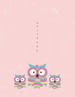 Notebook: Cute owl on pink cover and Dot Graph Line Sketch pages, Extra large (8.5 x 11) inches, 110 pages, White paper, Sketch, Draw and Paint 1723559229 Book Cover