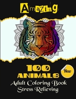 100 Animals Adult Coloring Book B0C9SK16Z2 Book Cover