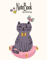 Notebook By FFunny: Grey cat on cream cover and Dot Graph Line Sketch pages, Extra large (8.5 x 11) inches, 110 pages, White paper, Sketch, Draw and Paint 1986804747 Book Cover