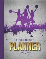 5-Year Monthly Planner 2021-2025: Dated 8.5x11 Calendar Book With Whole Month on Two Pages / Cheerleaders - Purple Splatter Paint Art / Organizer With ... - Charts / 60-Month Life Journal Diary Gift B096HQN5Y5 Book Cover