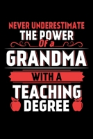 Never Underestimate the Power of a Grandma with a Teaching Degree: Grandma Teacher & Great for Teachers Gift. Those teachers who loves teaching. Teacher Journal/ Teacher notebook 1695331788 Book Cover