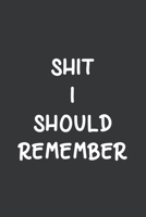 Shit I Should Remember: Journal For Remembering Usernames And Passwords 1699680574 Book Cover