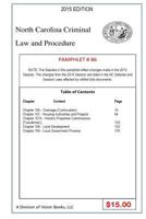 North Carolina Criminal Law and Procedure-Pamphlet 86 1503246353 Book Cover