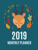 2019 Monthly Planner : Deer Design 2019-2020 Years Planner and 12 months calendar planner with journal page 0359197582 Book Cover