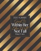 2020 Planner: Weekly and Monthly Planner Faith Inspirational Cover Black with Gold Stripes Bible Verse 1656680726 Book Cover