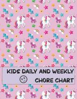 Kids Daily and Weekly Chore Chart: Responsibility Tracker, Includes a Weekly Write and Draw Journal with White Unicorn Cover 1081400242 Book Cover