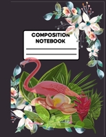 Composition Notebook: Water Colour Cute Pink Flamingo Composition Preschoolkindergarten Collage Rulled Notebook Journal For Kids, Girls Wide Ruled Composition Note Book, (School Note Book Wide Rulled) 1651101167 Book Cover