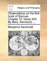 Observations On The First Book Of Samuel, Chapter VI, Verse XIX 110465122X Book Cover