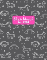 Sketchbook for Kids: Pretty Unicorn Large Sketch Book for Sketching, Drawing, Creative Doodling Notepad and Activity Book - Birthday and Christmas Gift Ideas for Kids, Boys, Girls, Teens and Women - L 1655682326 Book Cover