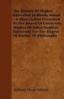 History of Higher Education in Rhode Island 3743320312 Book Cover
