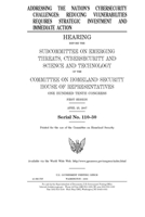 Addressing the nation's cybersecurity challenges: reducing vulnerabilities requires strategic investment and immediate action 1691290637 Book Cover