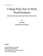 College Prep: How to Work Word Problems: Quantitative Reasoning as Preparation for Future Science Studies 1536828815 Book Cover