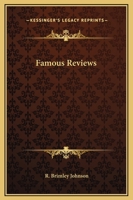 Famous Reviews; Selected and Ed. With Introductory Notes 935575700X Book Cover