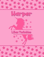 Harper Lilac Twinkles: Personalized Draw & Write Book with Her Unicorn Name - Word/Vocabulary List Included for Story Writing 1712590677 Book Cover