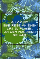 Gl�ck ist, eine Reise an einen Ort zu planen, an dem man noch nie war.: Reisetagebuch Liniert DinA 5 Notizen f�r Reise-Fans Notizheft f�r Weltenbummler Notizbuch 1687688915 Book Cover