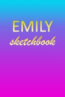Emily: Sketchbook | Blank Imaginative Sketch Book Paper | Pink Blue Gold Custom Letter E Personalized Cover | Teach & Practice Drawing for Experienced ... Doodle Pad | Create, Imagine & Learn to Draw 1709619929 Book Cover
