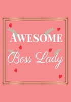 Awesome Boss Lady: Feminist Appreciation Gifts For Strong Female Friend- coworker woman Office Lined Blank Notebook Journal friendship Appreciation with a funny saying on the Front Cover 7x10 110 page 1676118977 Book Cover