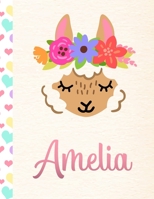 Amelia: 2020. Personalized Weekly Llama Planner For Girls. 8.5x11 Week Per Page 2020 Planner/Diary With Pink Name 1671266811 Book Cover