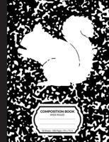 Composition Book: Black and White Squirrel Marble Pattern School Notebook - 100 Wide Ruled Blank Lined Writing Exercise Journal For Boys and Girls - Back To School Gift For Students 1081239670 Book Cover