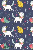 Password Book: Include Alphabetical Index with Unicorn Star and Moon 1796950513 Book Cover