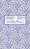 2020 - 2021 Monthly Planner: Blue White Ceramic 2-Year Pocket Planner 1691367397 Book Cover