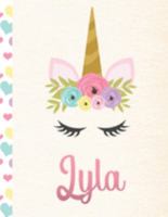 Lyla: Personalized Unicorn Journal For Girls - 8.5x11 110 Pages Notebook/Diary With Pink Name 1691871109 Book Cover