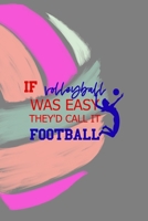 If Volleyball Was Easy They'd Call It Football: All Purpose 6x9 Blank Lined Notebook Journal Way Better Than A Card Trendy Unique Gift Colors Ball Volleyball 1708405267 Book Cover
