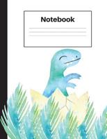 Notebook: Dinosaur Tyrannosaurus Rex, Baby T Rex, Blue Ferns, Graph Paper 4x4, Notebook Home Office School Student Teacher Homeschool, 7.4 x 9.7 in, ... home, students, teachers 1724526464 Book Cover