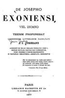 de Josepho Exoniensi Vel Iscano, Accedunt de Bello Trojano Poematis Liber I 153478280X Book Cover
