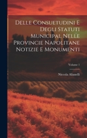 Delle Consuetudini e Degli Statuti Municipal Nelle Provincie Napolitane Notizie e Monumenti; Volume 1 1021997676 Book Cover