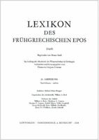 Lexikon Des Fruhgriechischen Epos Lfg. 23: Triptolemos - Pheugw 3525255268 Book Cover